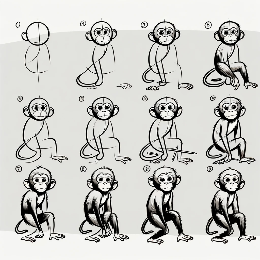 how to draw monkey